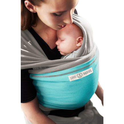 Echarpe de portage l'Originale gris/turquoise LOVE RADIUS