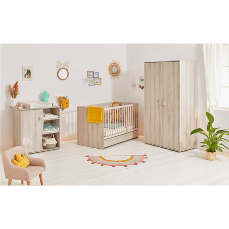 Chambre lit 60x120 + commode + armoire FOREST BEBE9 CREATION