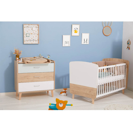Ensemble Chambre Duo Lit 70x140 Commode Zelie Bebe9