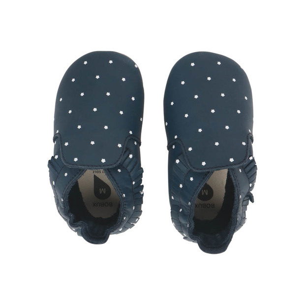 Chaussons en cuir 16-17 Navy Twinkle BOBUX