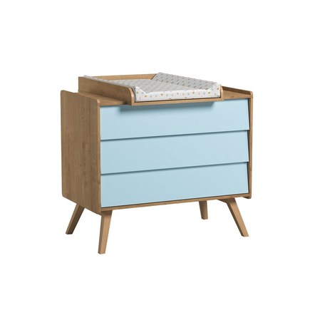 Chambre DUO VINTAGE lit 60x120 Bois commode Bois Bleu VOX - 3