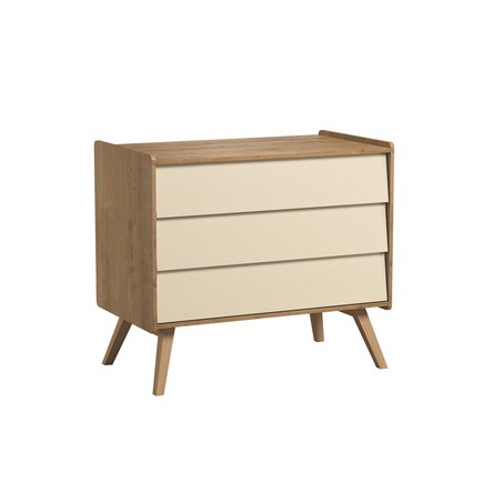 Chambre DUO VINTAGE lit 60x120 Bois commode Bois Jaune VOX - 3