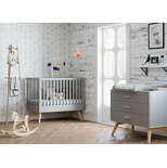 Chambre DUO NAUTIS lit 60x120 commode gris