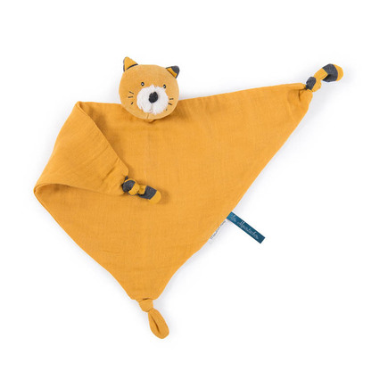 Doudou lange chat moutarde Les Moustaches MOULIN ROTY MOULIN ROTY