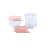 Coffret 2 Portions verre 150/250 ml Pink/Dark Pink BEABA