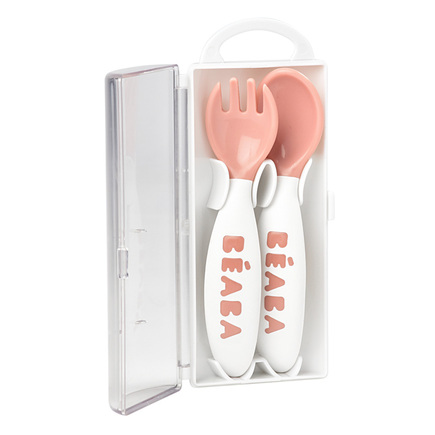 Set de 2 couverts ergo 2ème âge nude BEABA, Vente en ligne de Accessoires  repas bébé