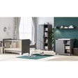 Chambre TRIO Lit 60x120 Commode Armoire LEAF Graphite/Bois VOX