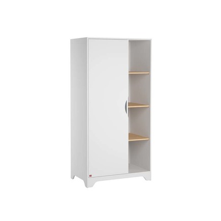 Armoire 1 porte LEAF Blanc/Bois VOX