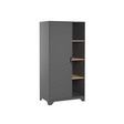 Armoire 1 porte LEAF Graphite/Bois VOX