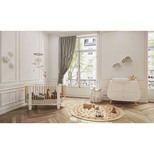 Chambre DUO Lit Cocon 60x120 cm Commode Trapèze Blanc Bois 