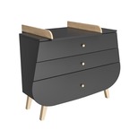 Commode Trapèze  + Plan à langer Gris Anthracite