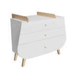 Commode Trapèze + Plan à langer Blanc