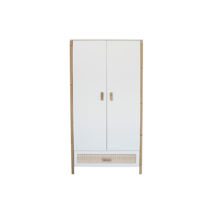 Armoire 2 portes Cannage Tressage Rotin OCEANIA Neige THEO