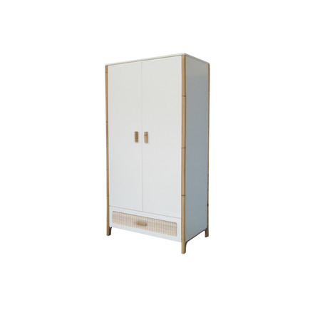 Armoire 2 portes Cannage Tressage Rotin OCEANIA Neige THEO - 4