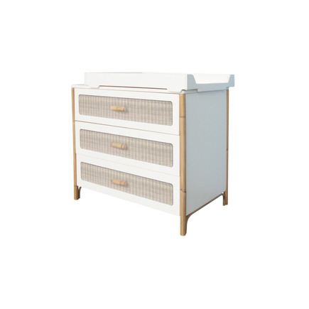 Chambre TRIO Lit 70x140 Commode Armoire OCEANIA Neige THEO - 4