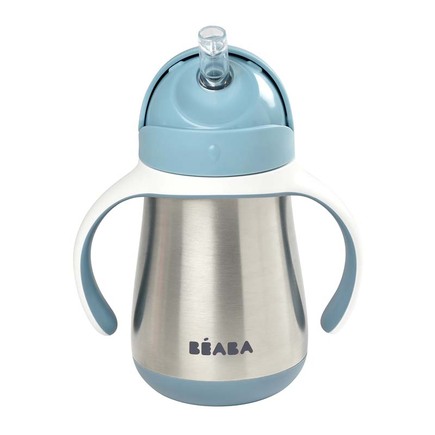 Tasse paille inox Bleu BEABA