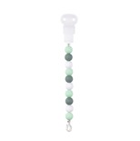 Attache-tétine silicone vert de gris/menthe/blanc