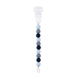 Attache-tétine silicone bleu marine/gris/bleu clair