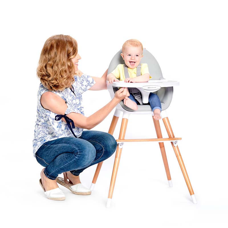 Chaise haute Kinderkraft évolutive FINI gris : chaise haute bébé sur Bébé 9