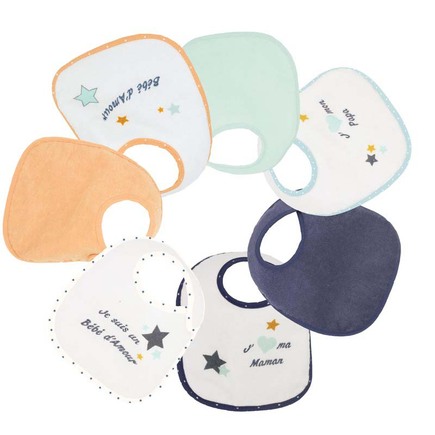 Lot 7 Bavoirs Naissance Baby Love Garcon Vente En Ligne De Repas Bebe9