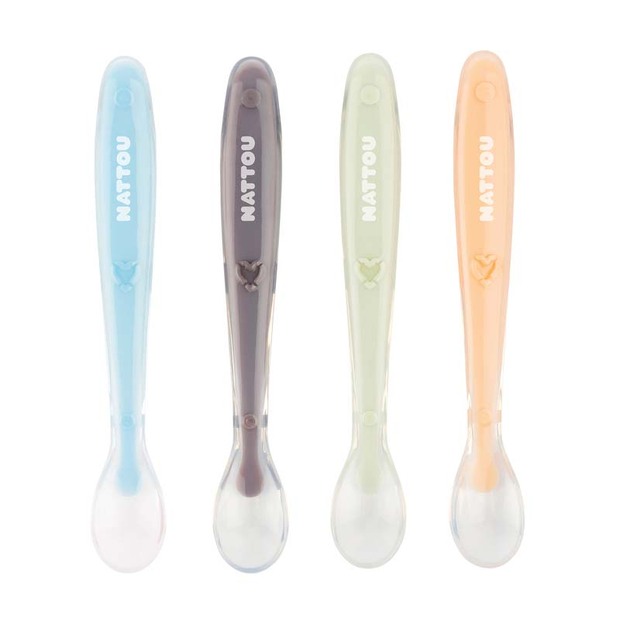 Set de 4 cuillères en silicone NATTOU