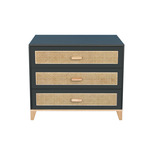 Commode 3 tiroirs Façade cannage rotin NAMI Onyx