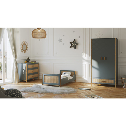 Chambre TRIO Lit 70x140 Commode Armoire OCEANIA Silex THEO THEO - 9