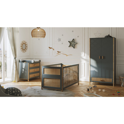 Chambre TRIO Lit 70x140 Commode Armoire OCEANIA Silex THEO THEO