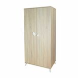 Armoire 2 portes EDEN Bois/Blanc