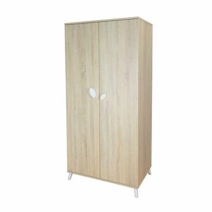 Armoire 2 portes EDEN Bois/Blanc BEBE9 CREATION