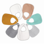 Lot de 7 bavoirs 1er âge 7 couleurs