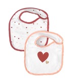 Lot de 2 bavoirs naissance GAIA rose