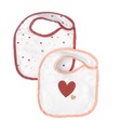 Lot de 2 bavoirs naissance GAIA rose BEBE9 CREATION