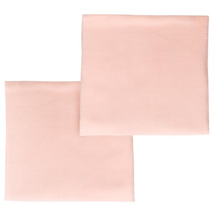 Lot de 2 langes unis GAIA rose 70x70cm BEBE9 CREATION