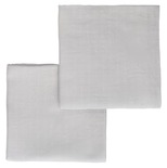 Lot de 2 langes unis GAIA gris 70x70cm