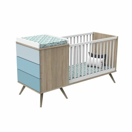 Lit Combine Evolutif Seventies Bleu Vente En Ligne De Chambre Bebe Bebe9