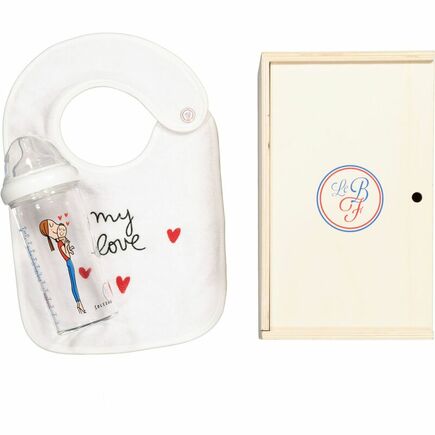 Coffret Bavoir + Biberon 360ml My Love LE BIBERON FRANÇAIS - 3