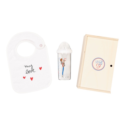 Coffret Bavoir + Biberon 360ml My Love LE BIBERON FRANÇAIS - 2