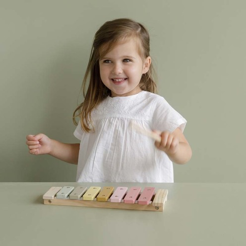 Xylophone rose pour enfants personnalisable en bois