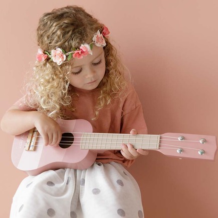 Guitare enfant personnalisée en bois - Rose