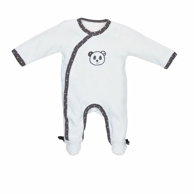 Pyjama velours Naissance CHAO CHAO Blanc / Noir SAUTHON Baby déco