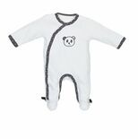 Pyjama velours 1 mois CHAO CHAO Blanc / Noir