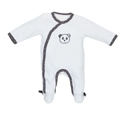 Pyjama velours 1 mois CHAO CHAO Blanc / Noir SAUTHON Baby déco