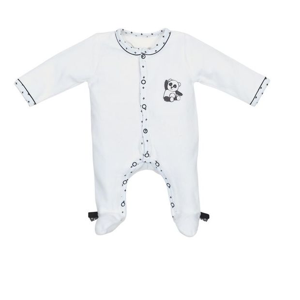 Pyjama velours 1 mois CHAO CHAO Blanc SAUTHON Baby déco