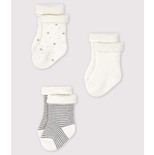 3 paires de chaussettes pointure 15/18 Blanc/Gris