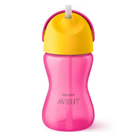 Tasse à paille 260 Ml 12 mois+ Rose/Jaune AVENT