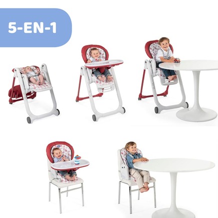 Chaise Haute Polly Progres5 4r Red Chicco Vente En Ligne De Chaise Haute Bebe9