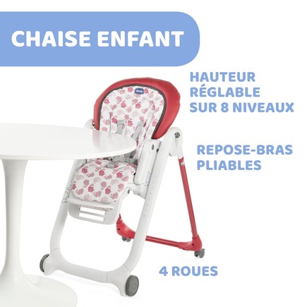 Chaise Haute Polly Progres5 4r Red Chicco Vente En Ligne De Chaise Haute Bebe9