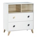 Commode 2 tiroirs 2 niches OSLO boutons goutte SAUTHON