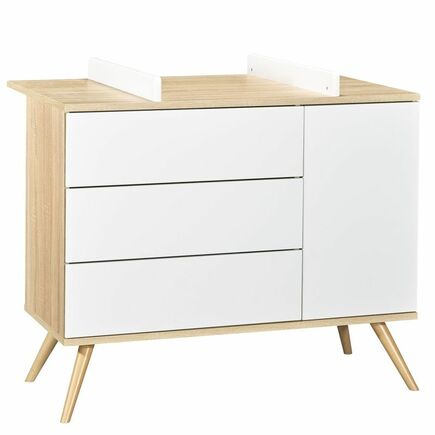 Commode 1 porte et 3 tiroirs blancs SEVENTIES SAUTHON - 5